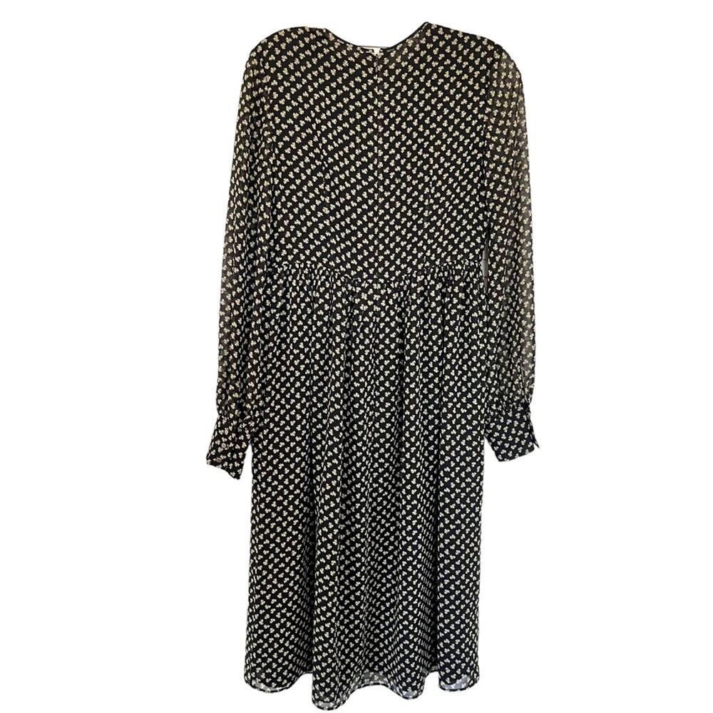 Orla Kiely RARE chiffon clover shamrock ditsy  print midi dress size 6 - Picture 6 of 14